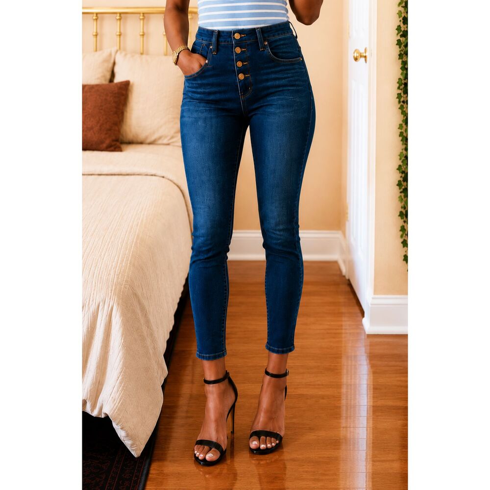 Madewell Women Denim 10.5" High Rise Button Fly Skinny Jean 27 Casual Boho